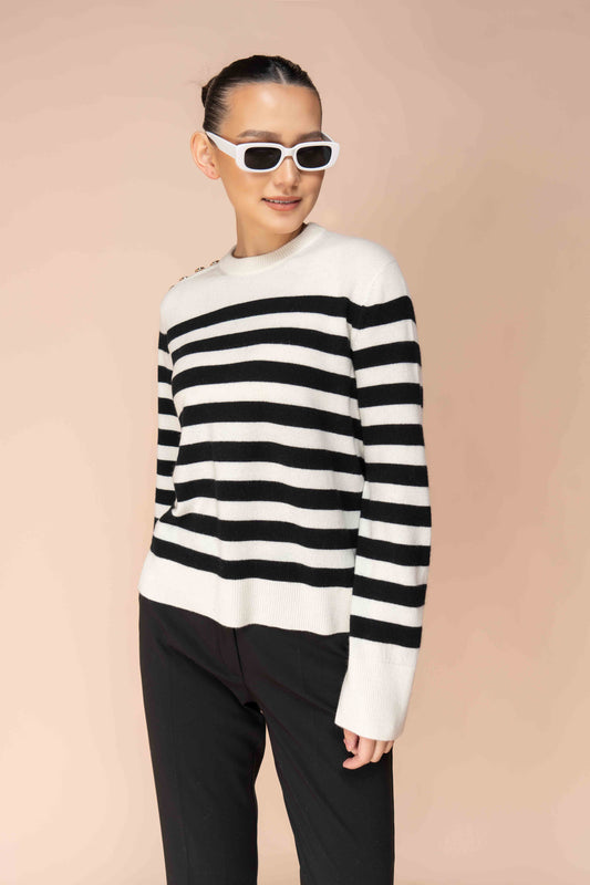 Kaschmirpullover mit Streifen – entspannte Eleganz