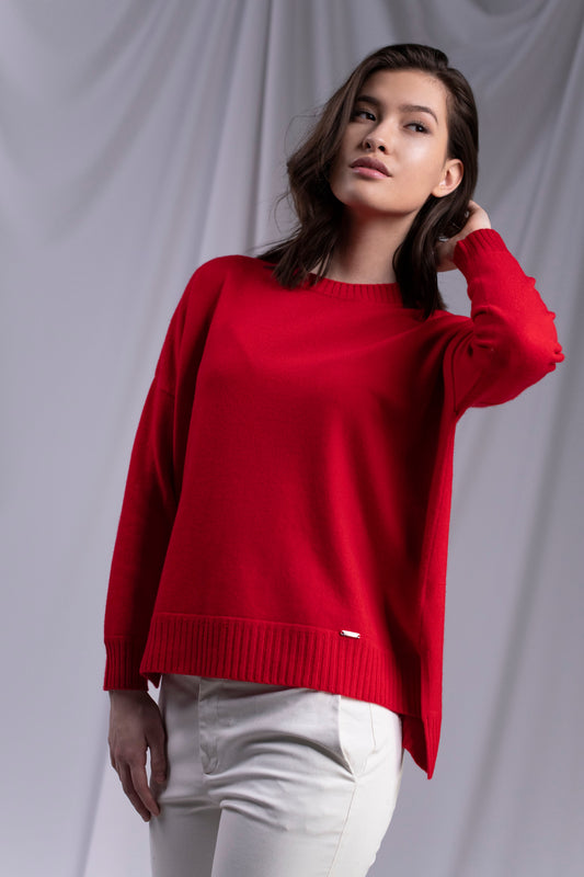 Roter Kaschmirpullover für Damen