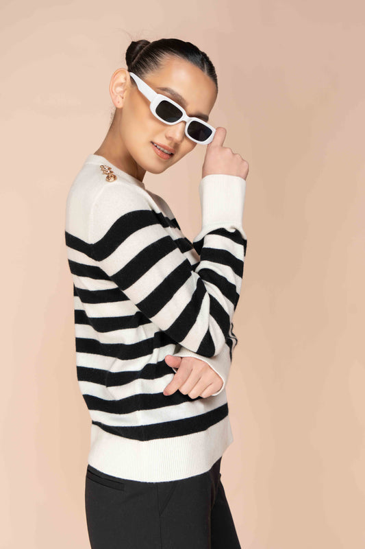 Kaschmirpullover mit Streifen – entspannte Eleganz
